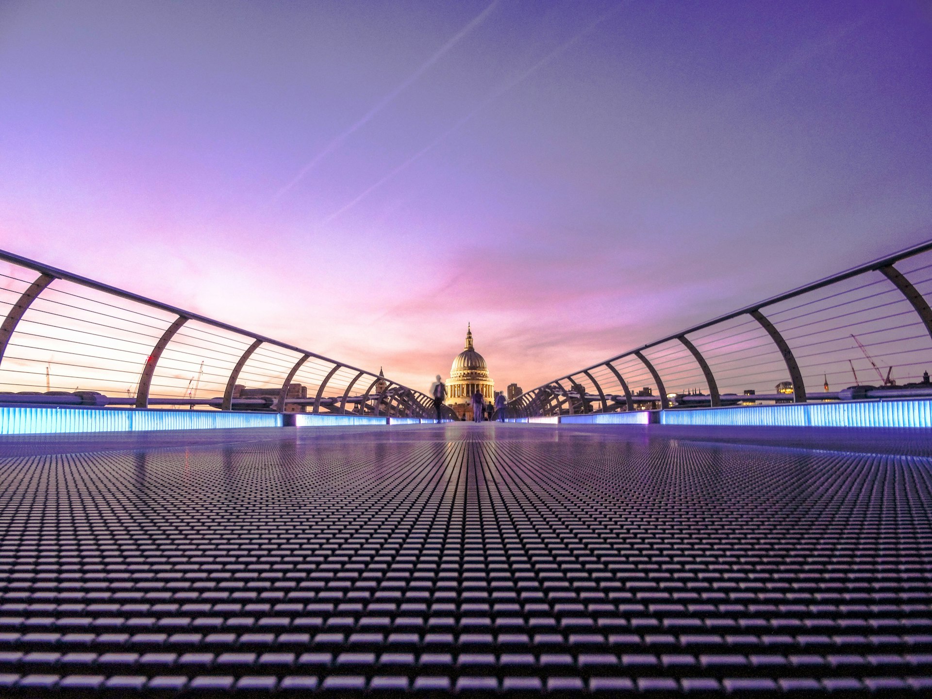 A view of St. Paul's Cathedral from the Millennium Bridge in London